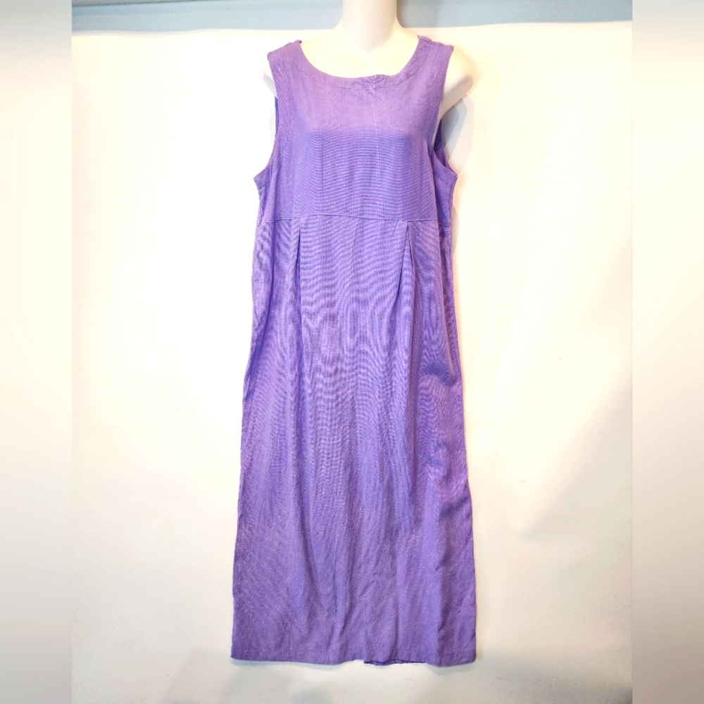 Vintage 90's Purple Tencel Silk Long Maxi Dress Y2K Stylish Comfort Size 8 / M